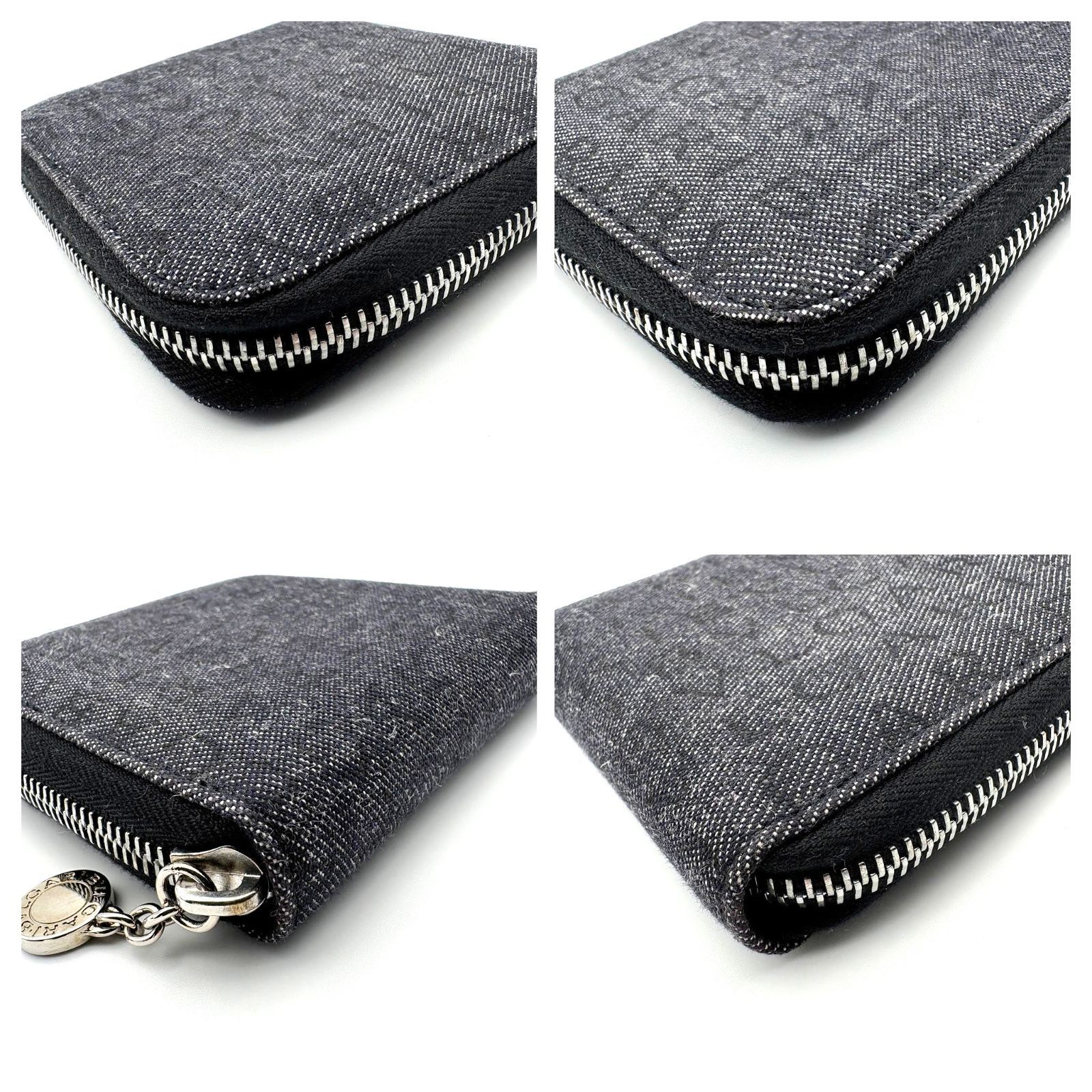 美品 】BVLGARI ブルガリ ロゴマニア デニム ラウンドファスナー 二