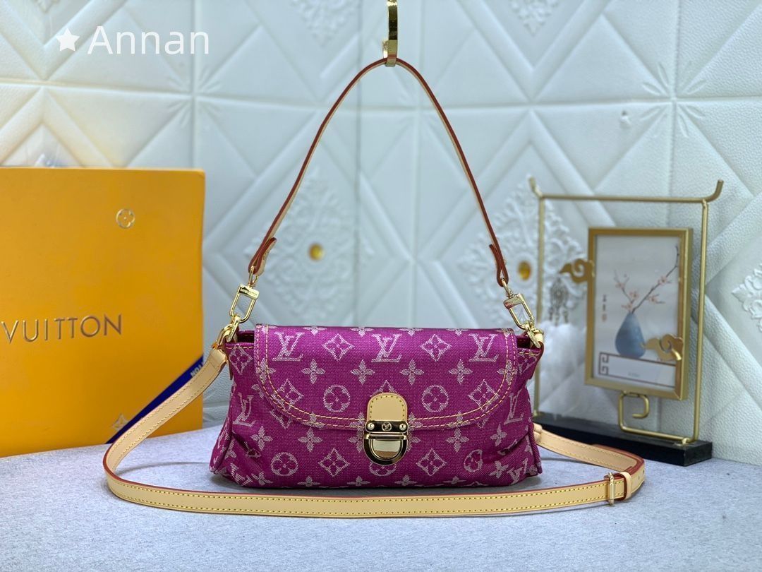 LouisVuitton ルイヴィトン ショルダーバッグ ミニプリーティ M 95216 フューシャ モノグラムデニムキャンバス