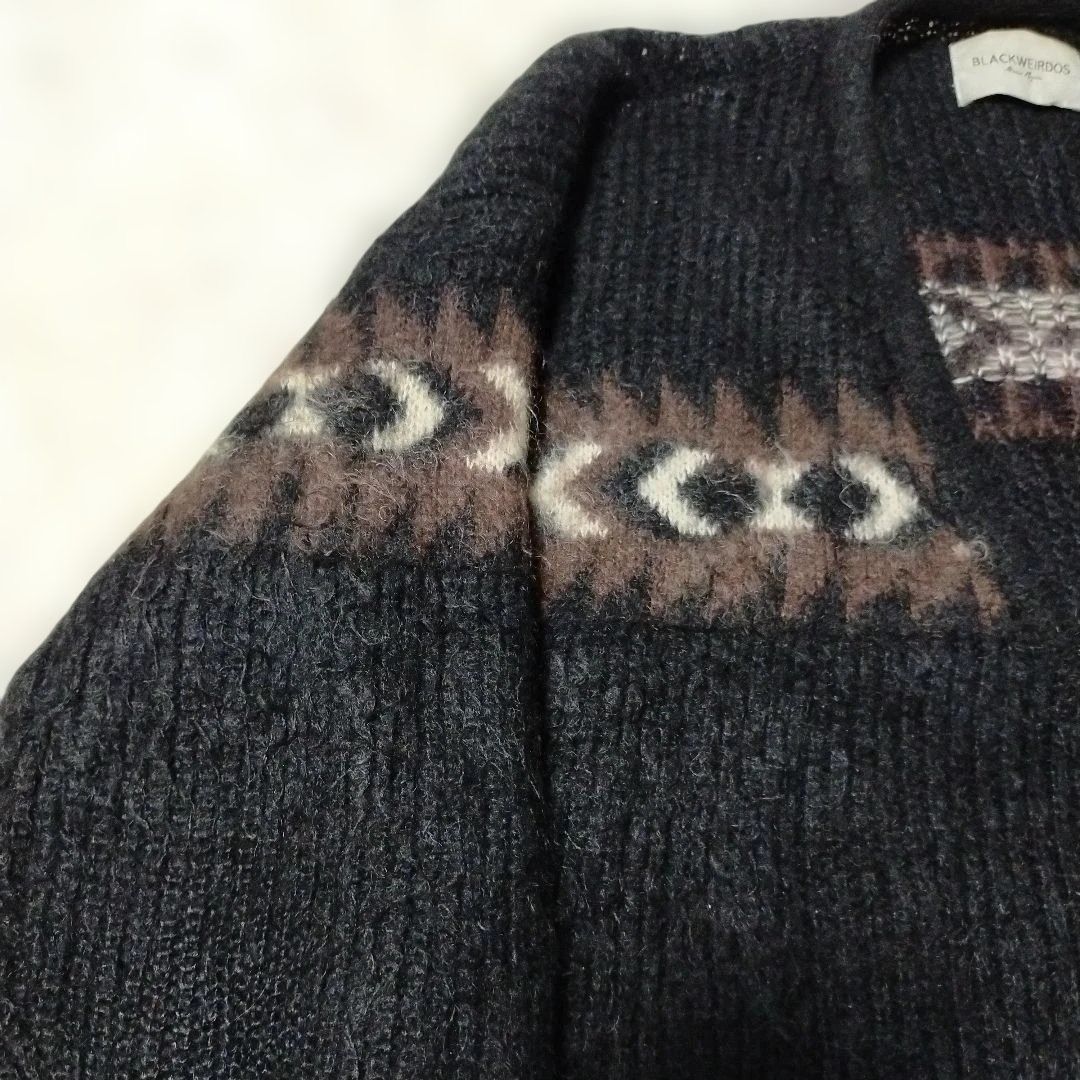 モヘヤカーディガン ブラック