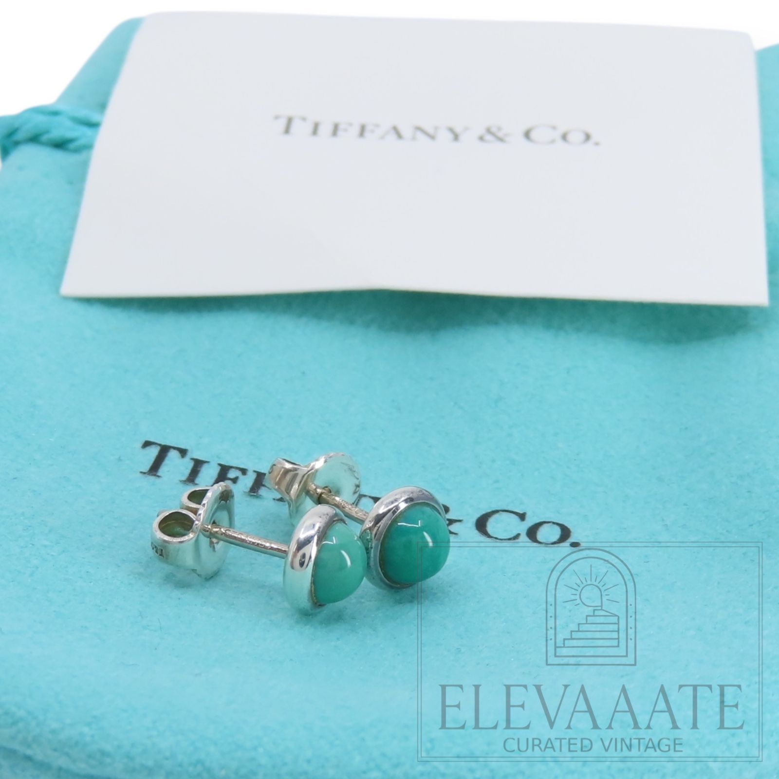 希少 美品 Tiffany&Co. ティファニー ターコイズ カボション エルサ 