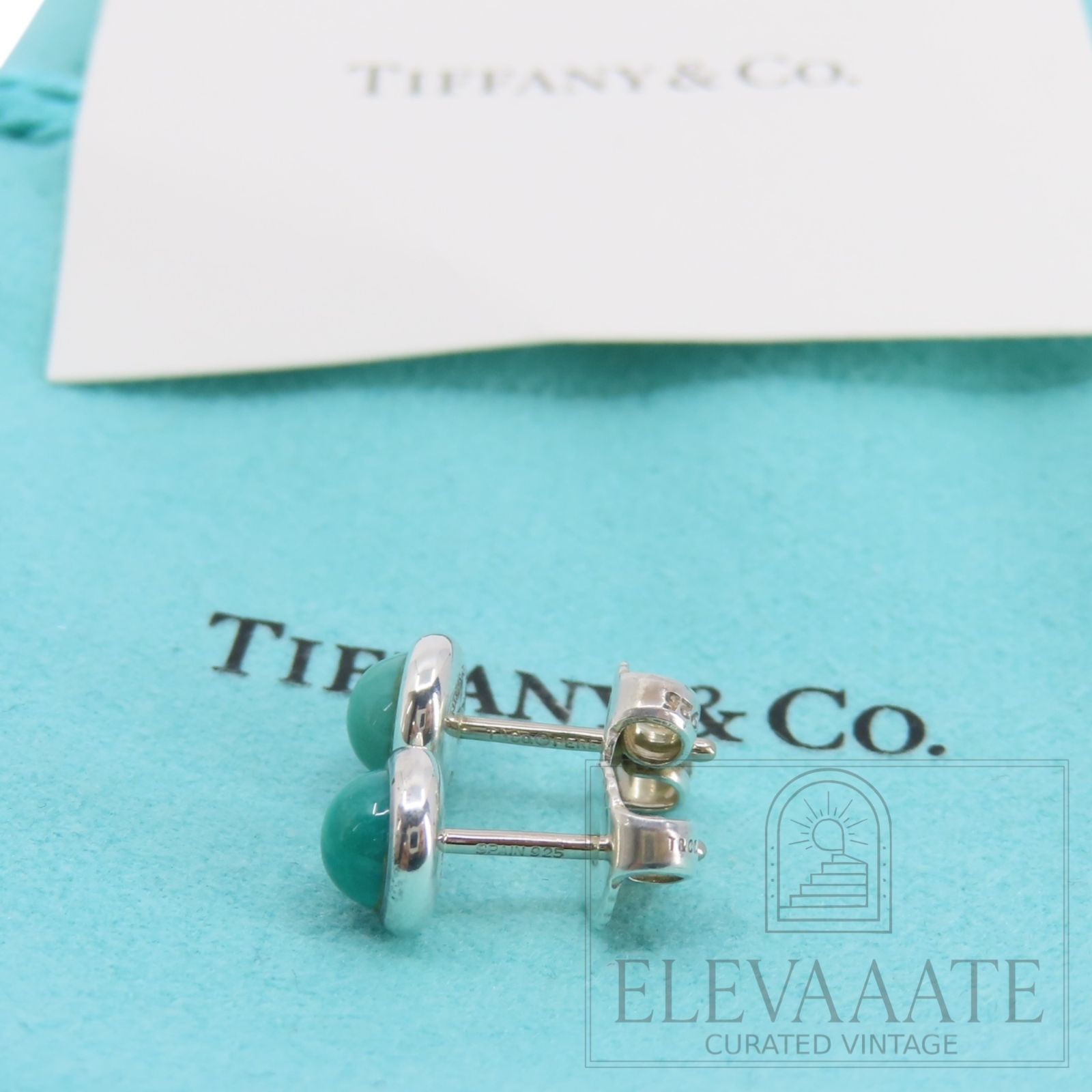 希少 美品 Tiffany&Co. ティファニー ターコイズ カボション エルサ