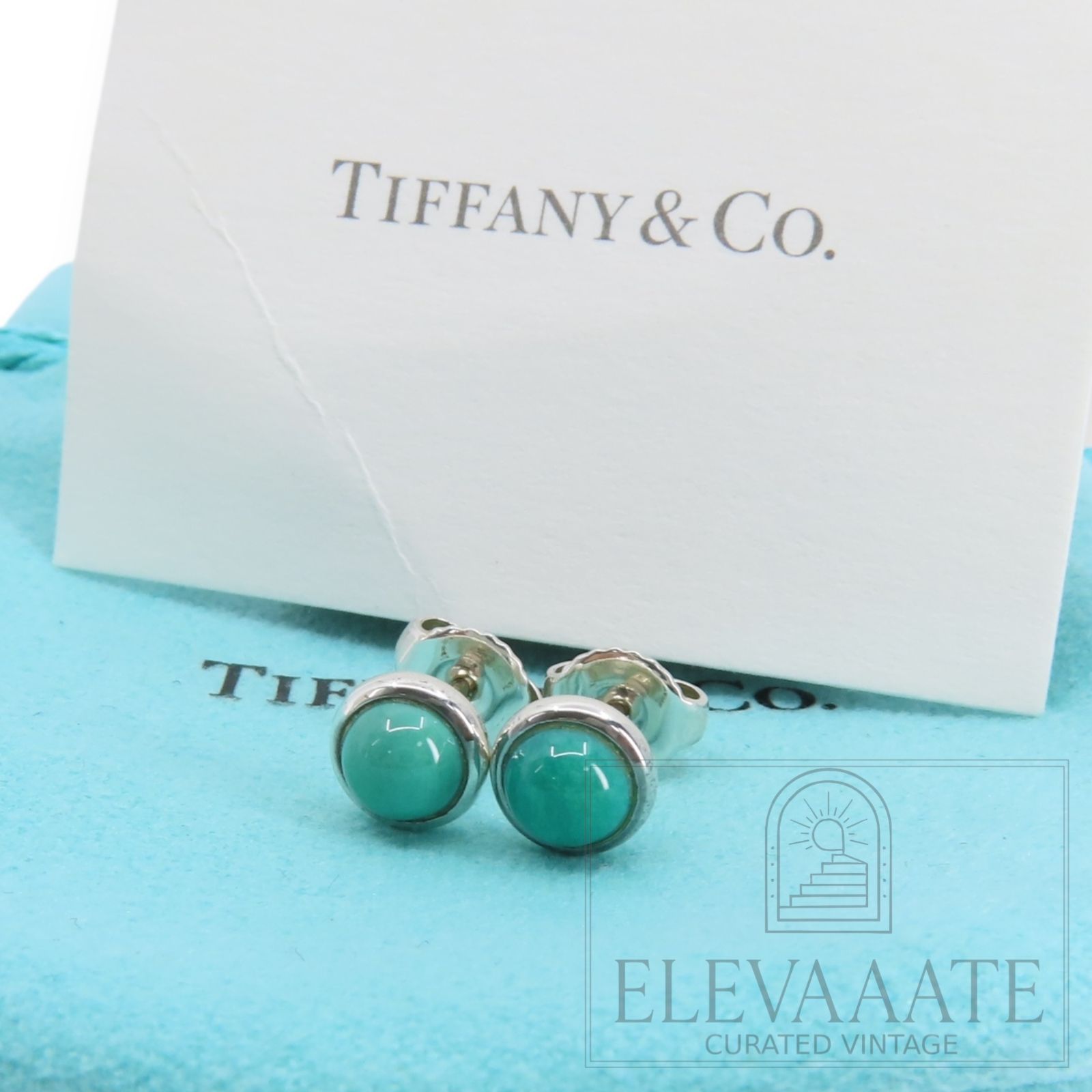 希少 美品 Tiffany&Co. ティファニー ターコイズ カボション エルサ