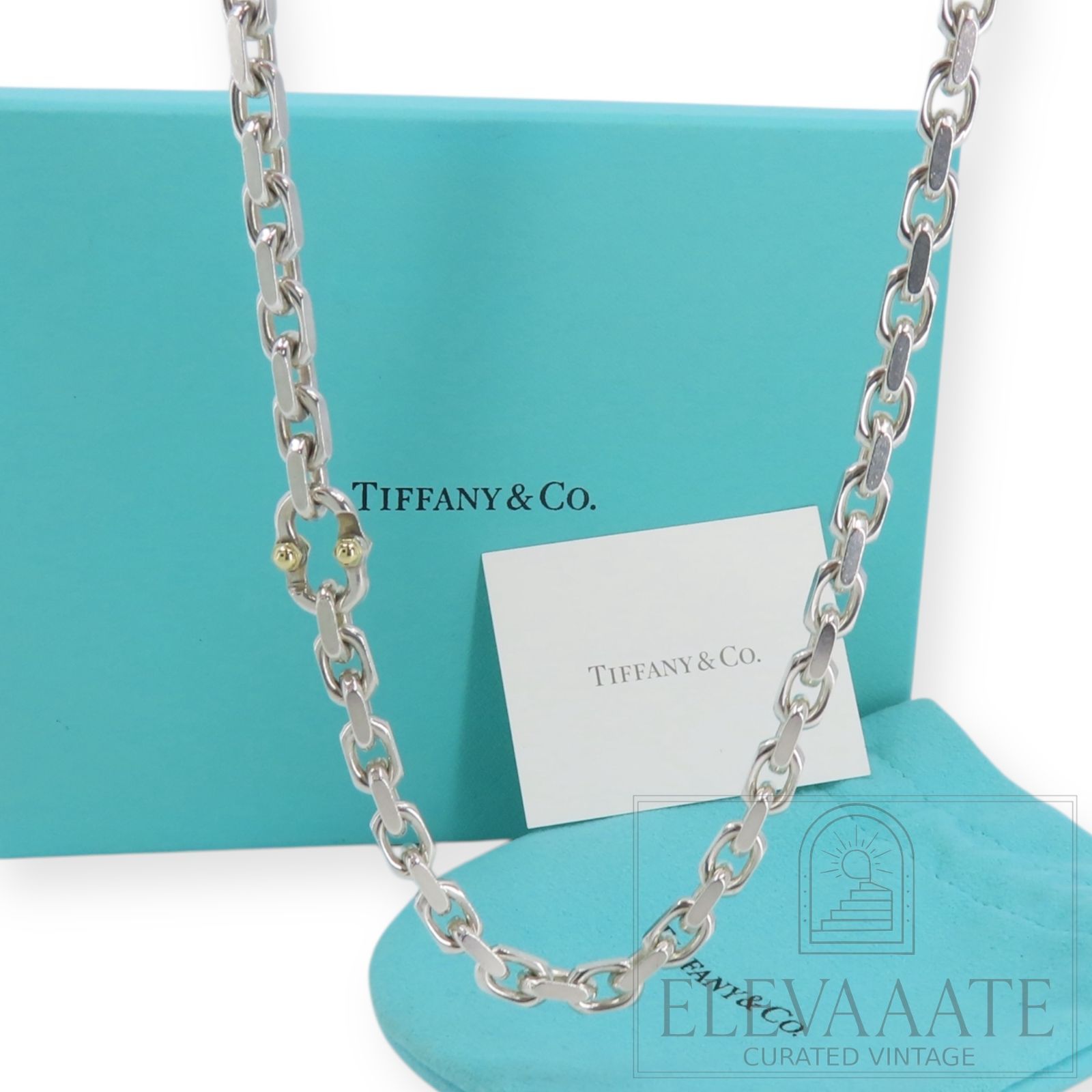 希少 美品 Tiffany&Co. ティファニー メイカーズ チェーン ゴールド