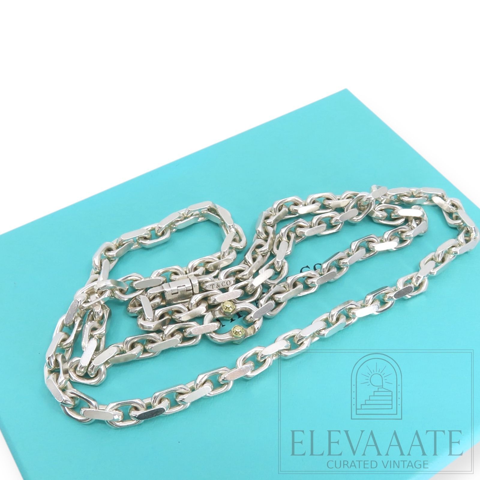 希少 美品 Tiffany&Co. ティファニー メイカーズ チェーン ゴールド