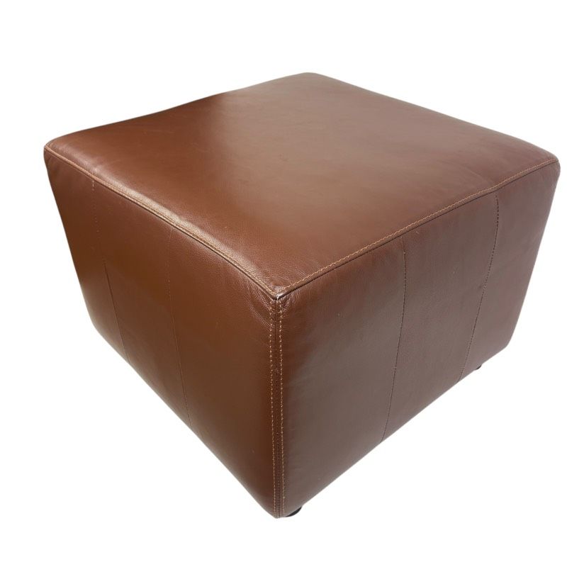 現状品】レザーワールド オットマン ソファ ブラウン 約56×56 現状品】レザーワールド オットマン ソファ ブラウン 約56×56