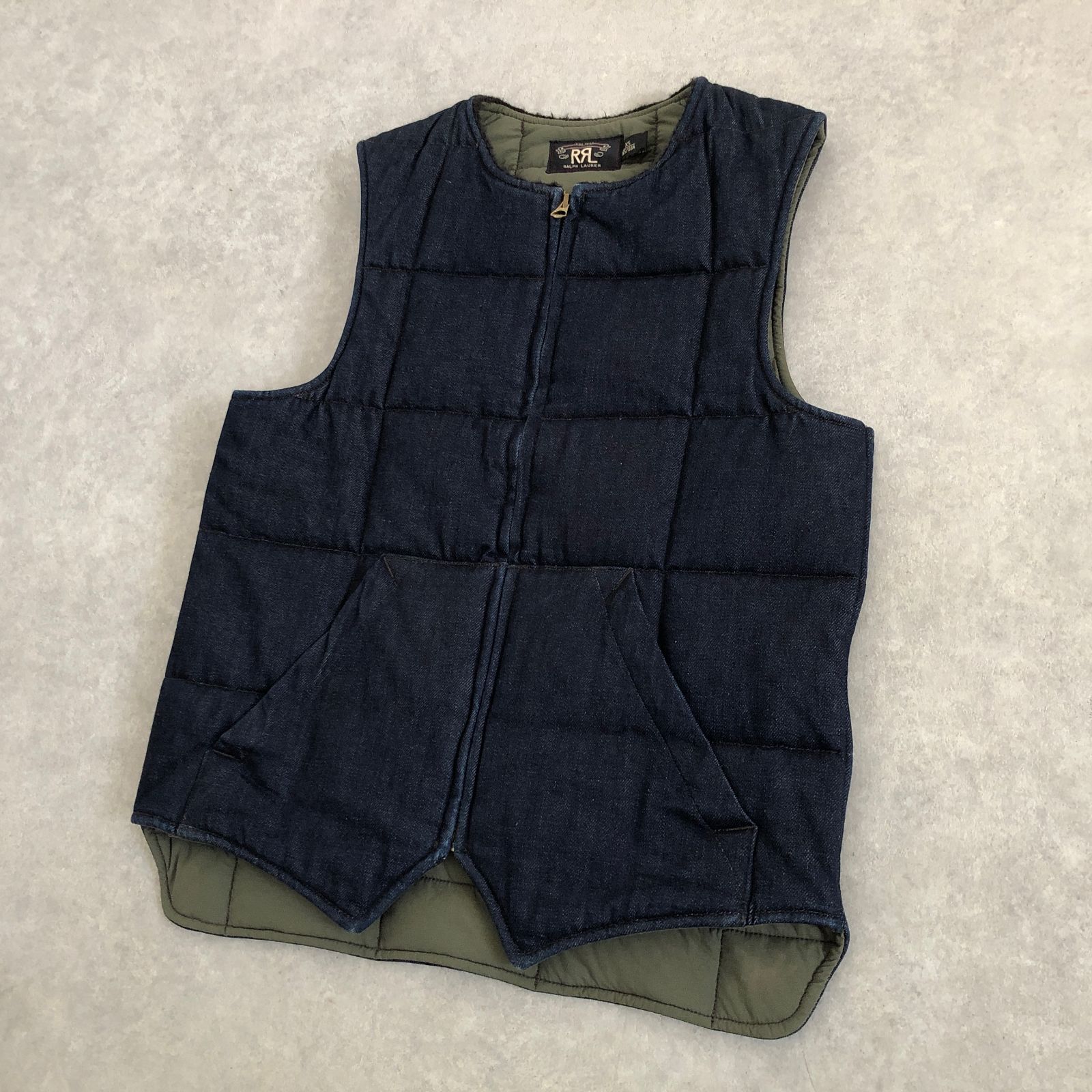 RRL Old type デニム キルティング ベスト 中綿 ダブルアールエル