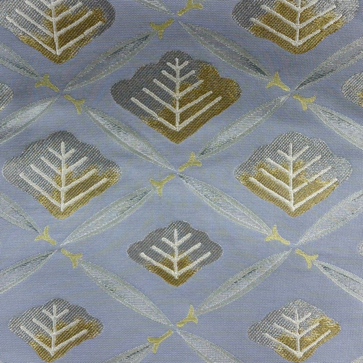 袋帯 逸品 川島織物 落款 関西仕立て 松葉七宝 松 金銀糸 箔 青灰色 六