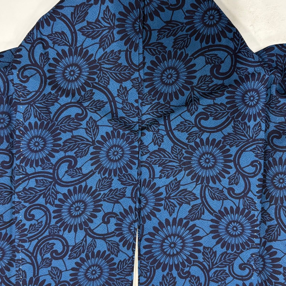 小紋 身丈152cm 裄丈66cm M 袷 菊唐草 藍色 正絹 秀品 【中古】 - メルカリ