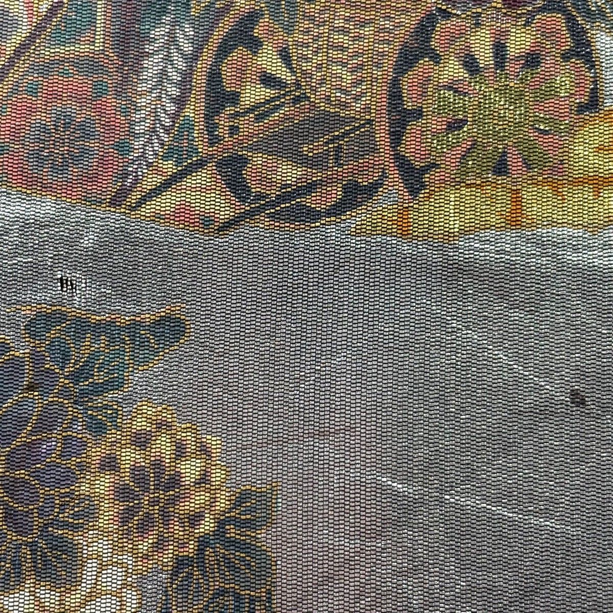 袋帯　螺鈿　礼装用　お太鼓柄　美品　華紋 袋帯 秀品 花車 几帳 箔 螺鈿 銀色 お太鼓柄 正絹 【中古】 - メルカリ