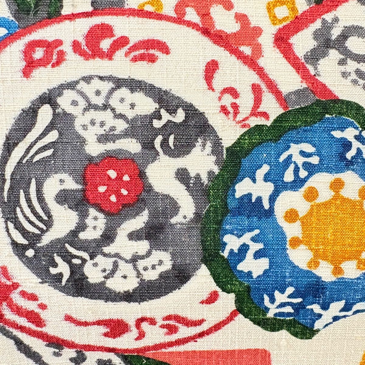 名古屋帯 秀品 紬地 華文 鳥 クリーム 正絹