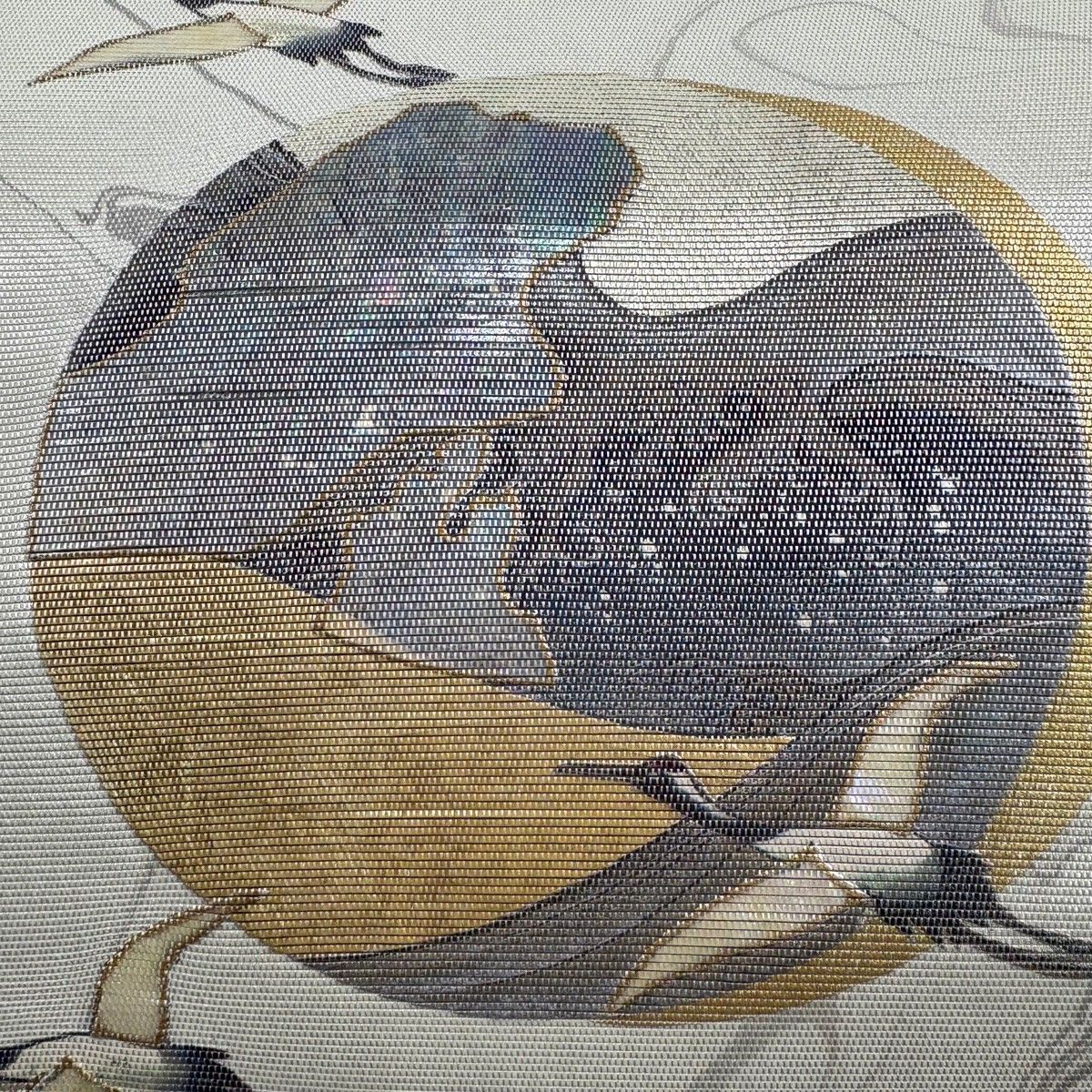 袋帯 秀品 鶴 墨流し 螺鈿箔 薄緑 お太鼓柄 正絹 【中古】 - メルカリ