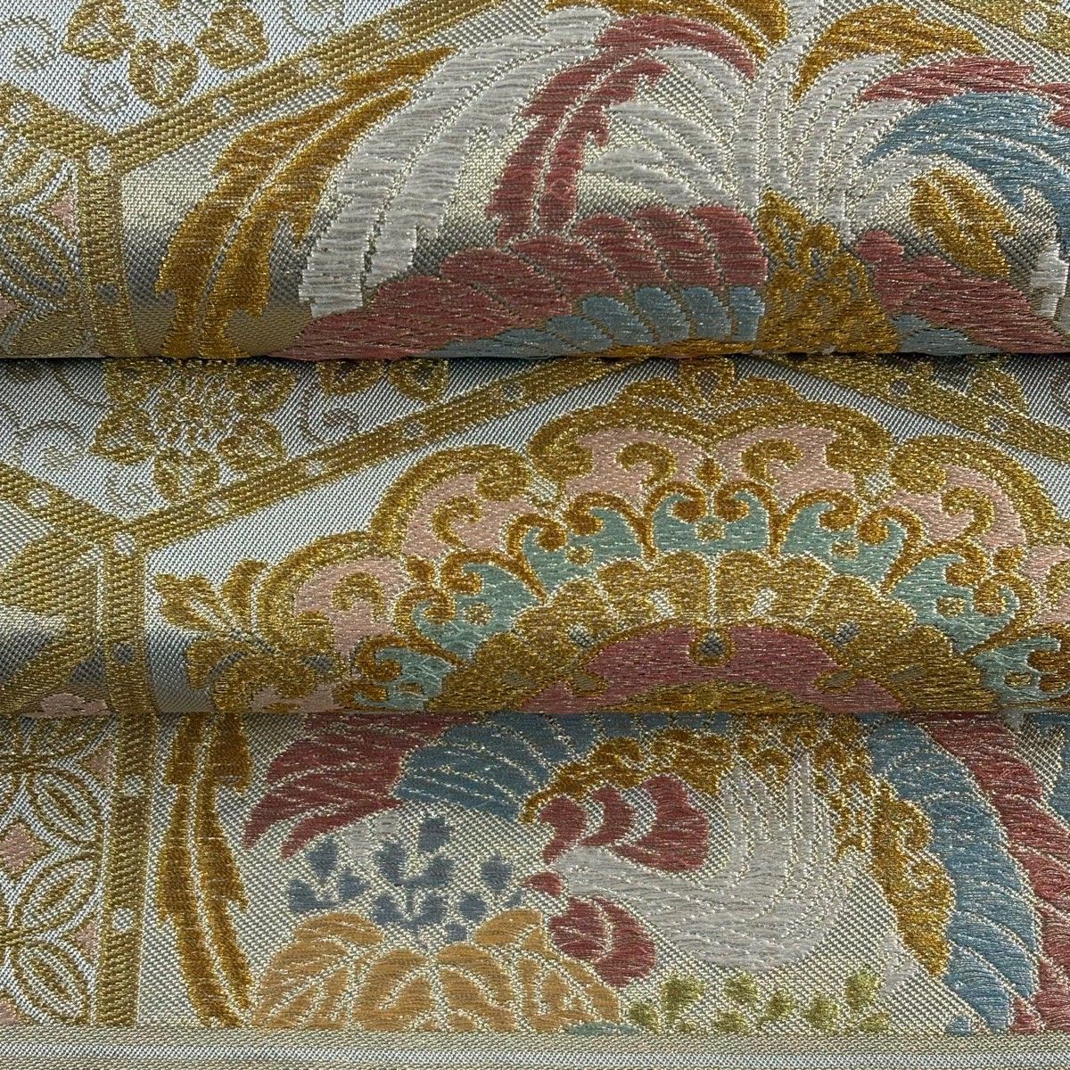 美品】 袋帯 逸品 川島織物 落款 関西仕立て 鳳凰 有職文様 金銀糸 箔