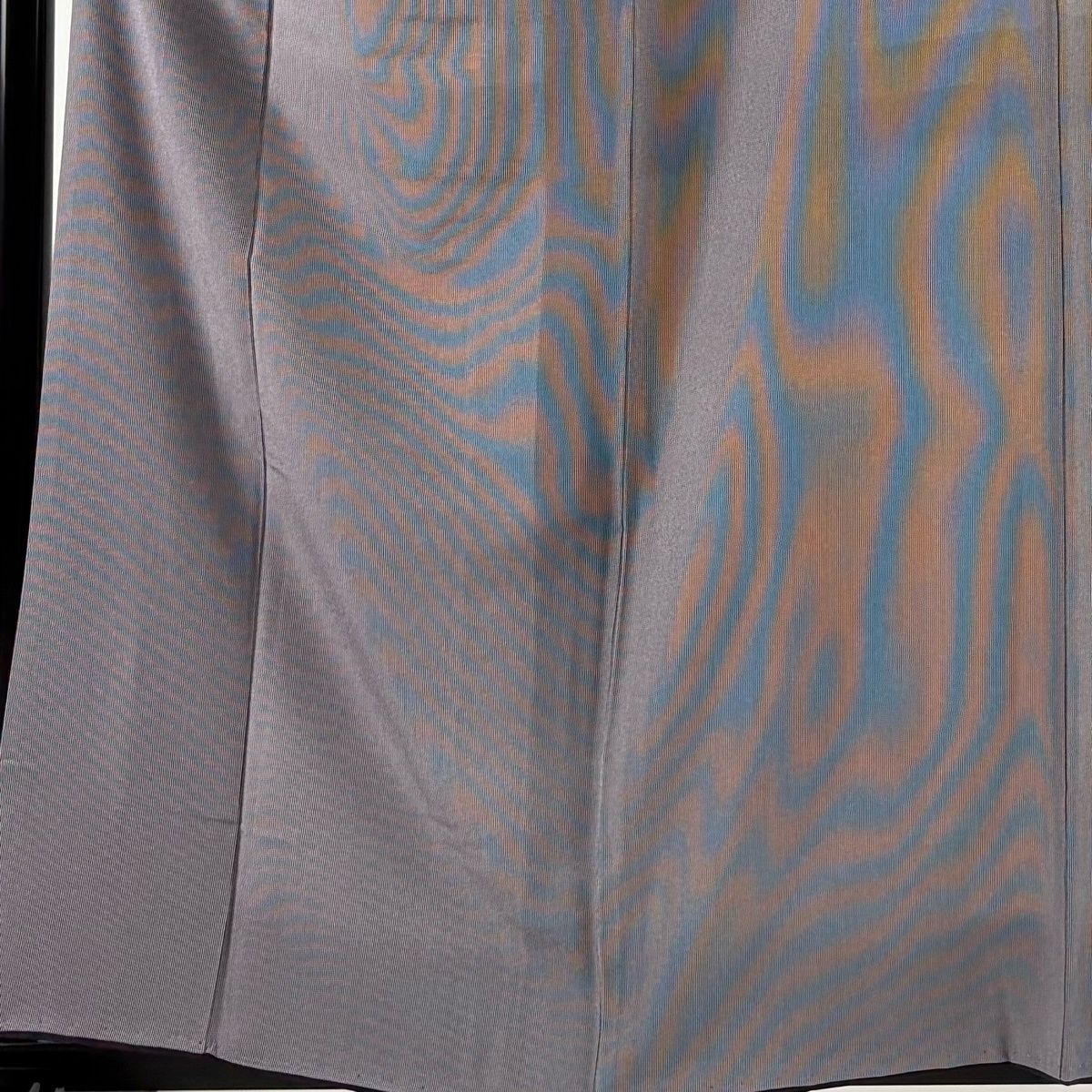 江戸小紋 身丈158.5 cm 裄丈64 M 袷 保科土山 落款 万筋 紫 正絹 一つ紋