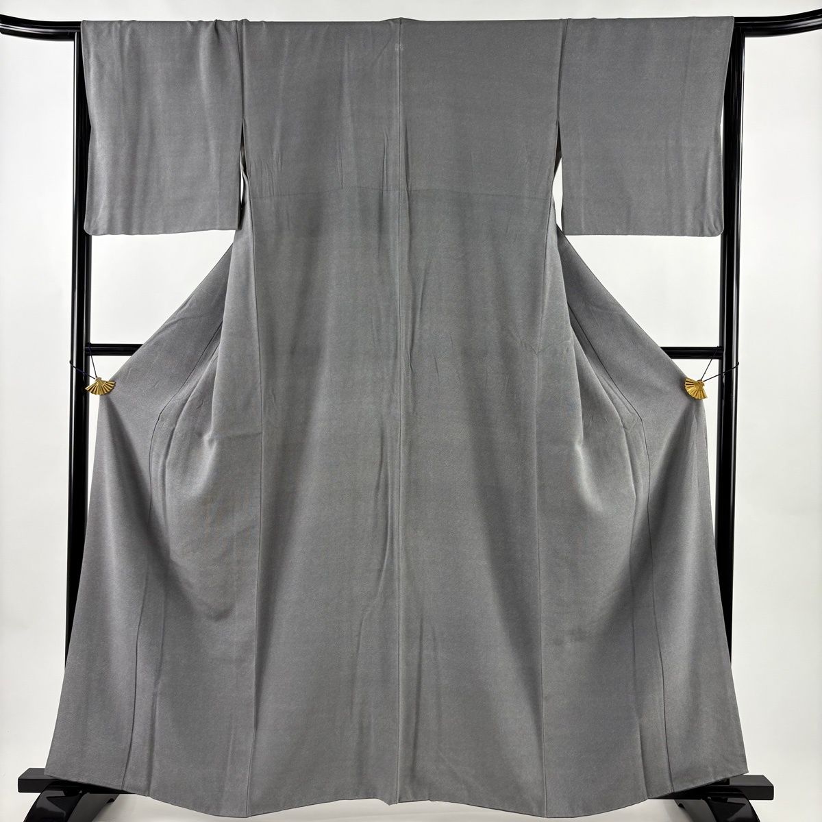 江戸小紋 身丈159 cm 裄丈65.5 M 袷 落款 行儀 灰色 正絹 一つ紋