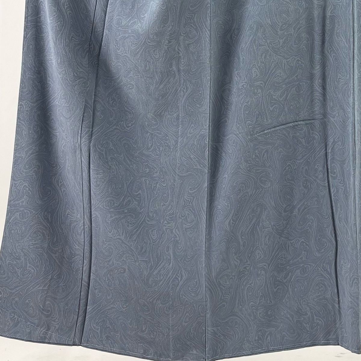 小紋 身丈151.5 cm 裄丈64 M 袷 墨流し 青灰色 正絹