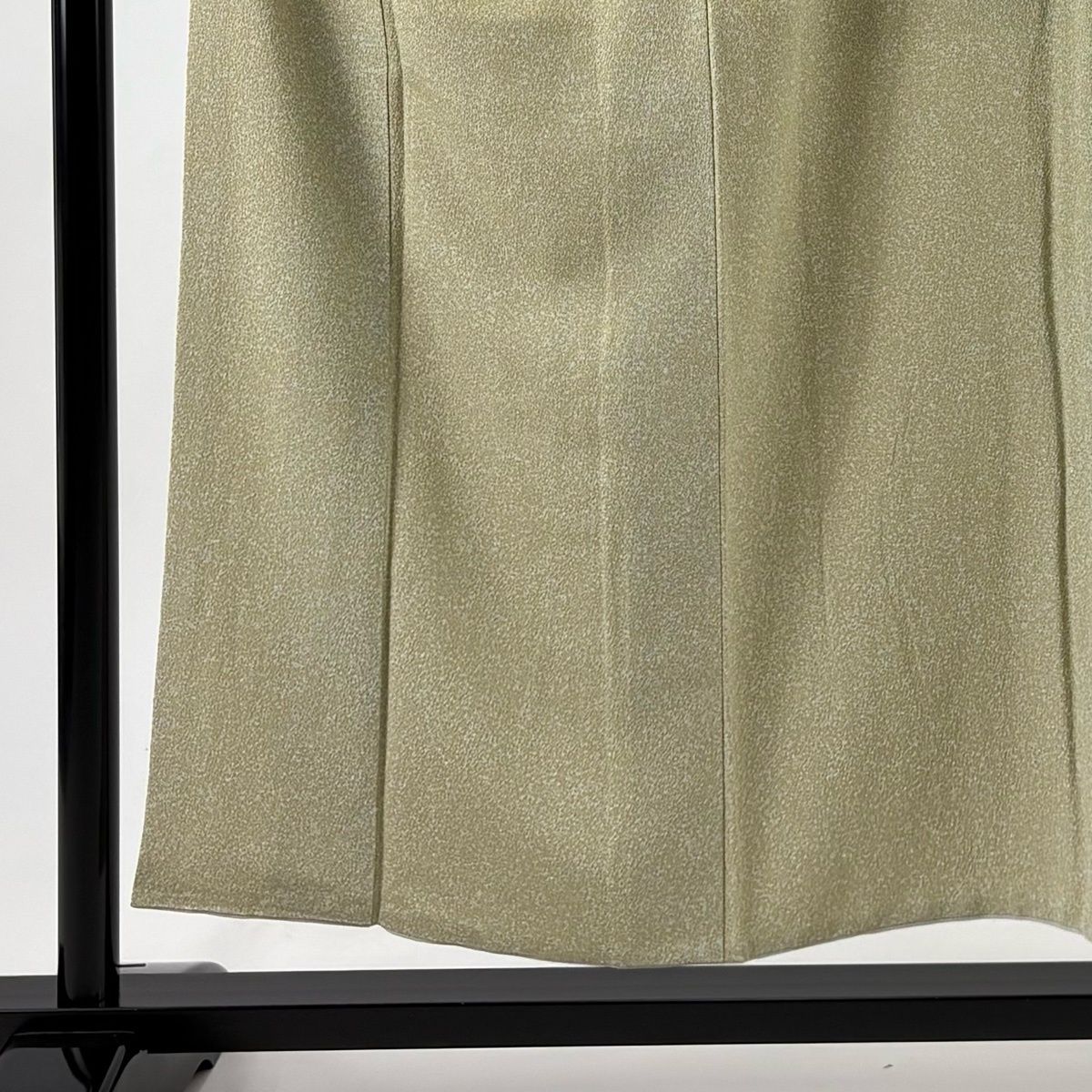 小紋 身丈153 cm 裄丈61 S 袷 松井青々 落款 幾何学模様 灰緑 正絹