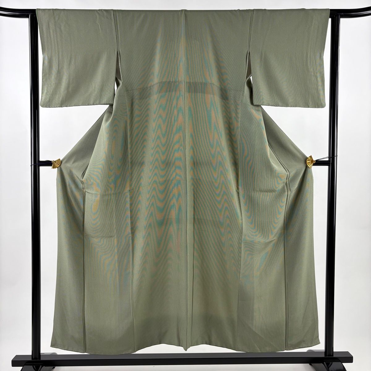 江戸小紋 身丈154 cm 裄丈63 S 袷 万筋 薄緑 正絹
