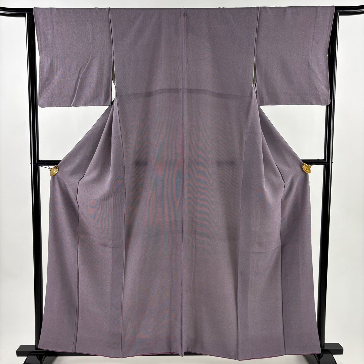 江戸小紋 身丈158.5 cm 裄丈65 M 袷 万筋 灰紫 正絹 一つ紋