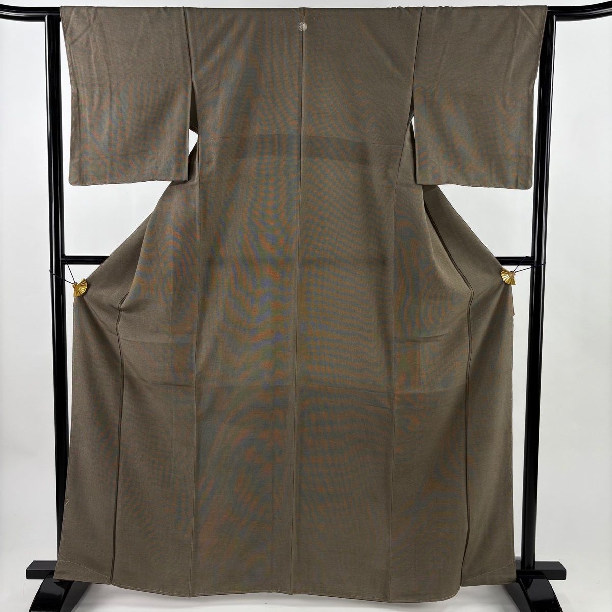江戸小紋 身丈164 cm 裄丈63 5 S 袷 落款 角通し 茶色 正絹 一つ紋