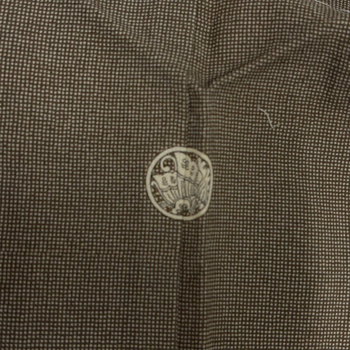 江戸小紋 身丈164cm 裄丈63.5cm S 袷 落款 角通し 茶色 正絹 名品 一つ