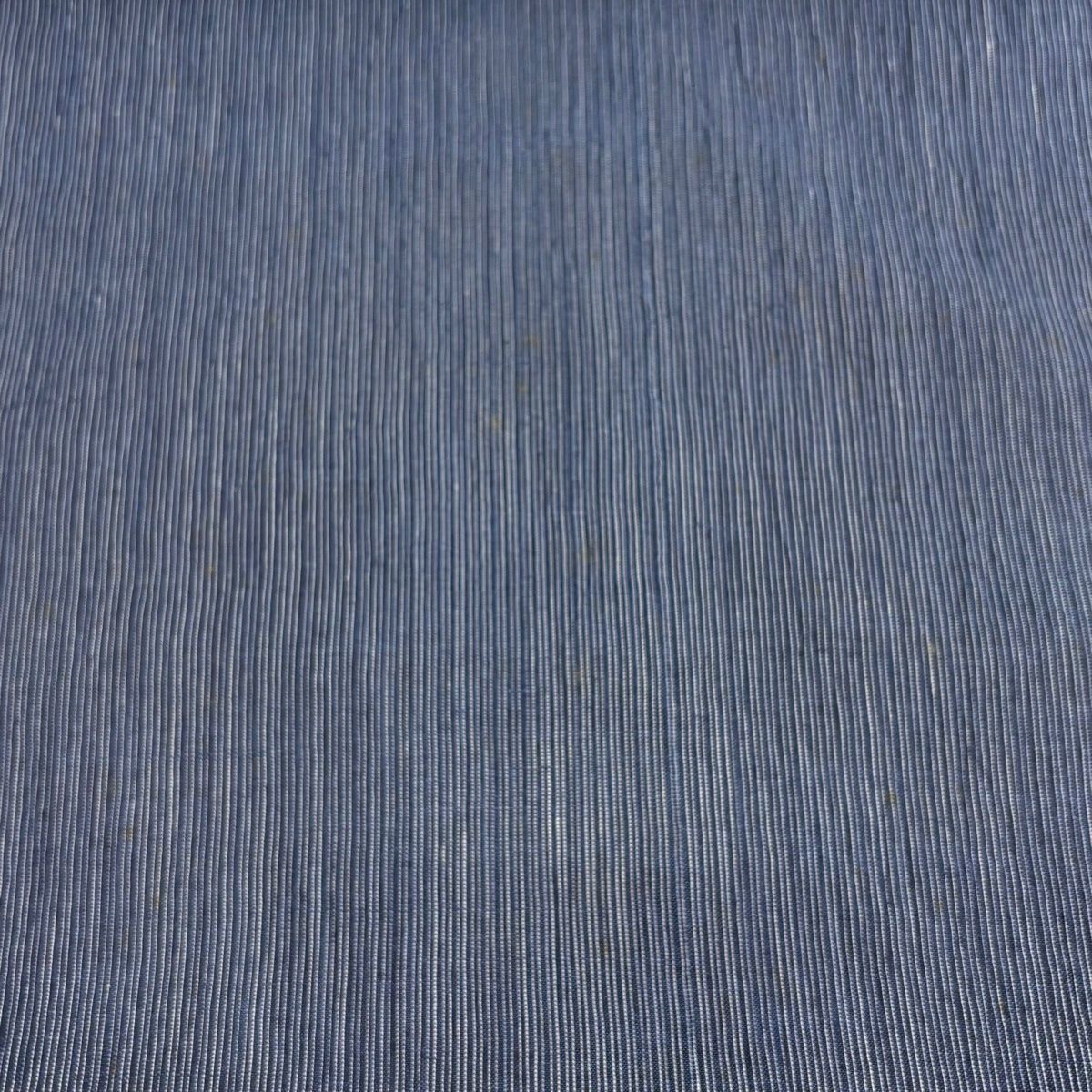 反物 夏紬 小地谷ちぢみ 縞 紺色 麻