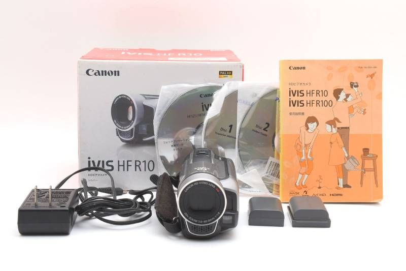 実用光学美品 箱あり】Canon キャノン iVIS HF R10 シルバー ビデオ