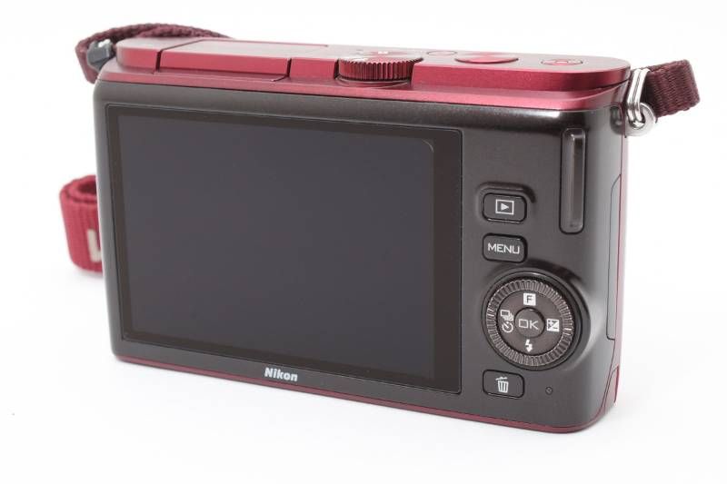 実用光学美品】Nikon ニコン Nikon1 J3 赤 レッド ボディ シャッター数