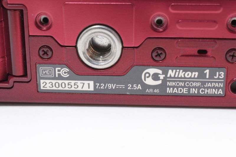 実用光学美品】Nikon ニコン Nikon1 J3 赤 レッド ボディ シャッター数