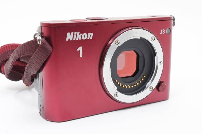 実用光学美品】Nikon ニコン Nikon1 J3 赤 レッド ボディ シャッター数
