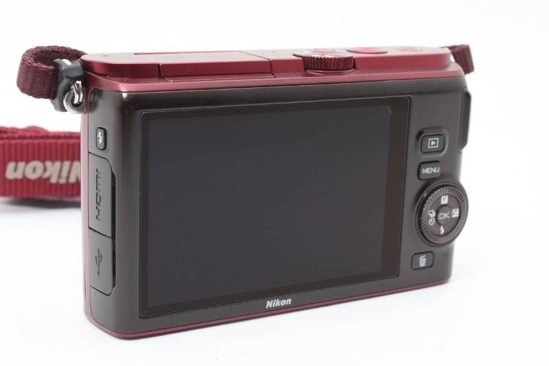 実用光学美品】Nikon ニコン Nikon1 J3 赤 レッド ボディ シャッター数
