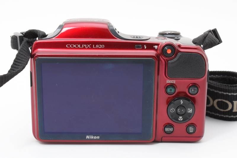 デジカメ　Nikon L820 美品 実用光学美品】Nikon ニコン COOLPIX L820 赤 レッド コンパクト
