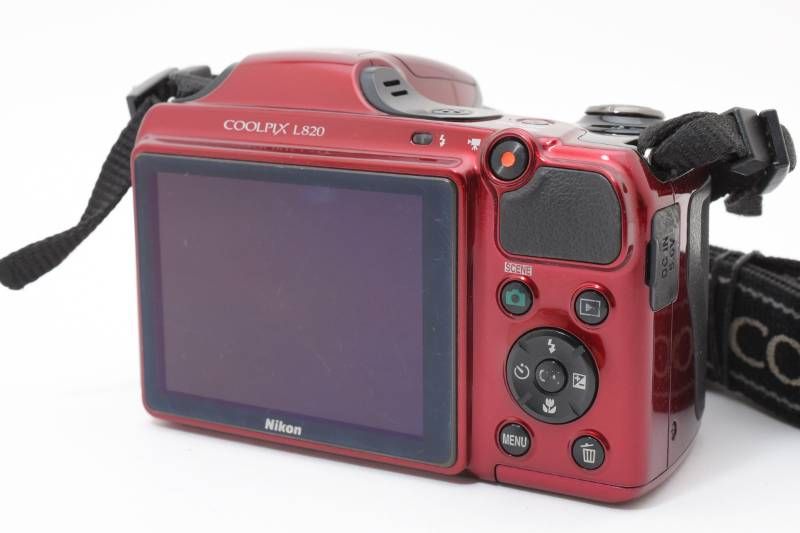 実用光学美品】Nikon ニコン COOLPIX L820 赤 レッド コンパクト