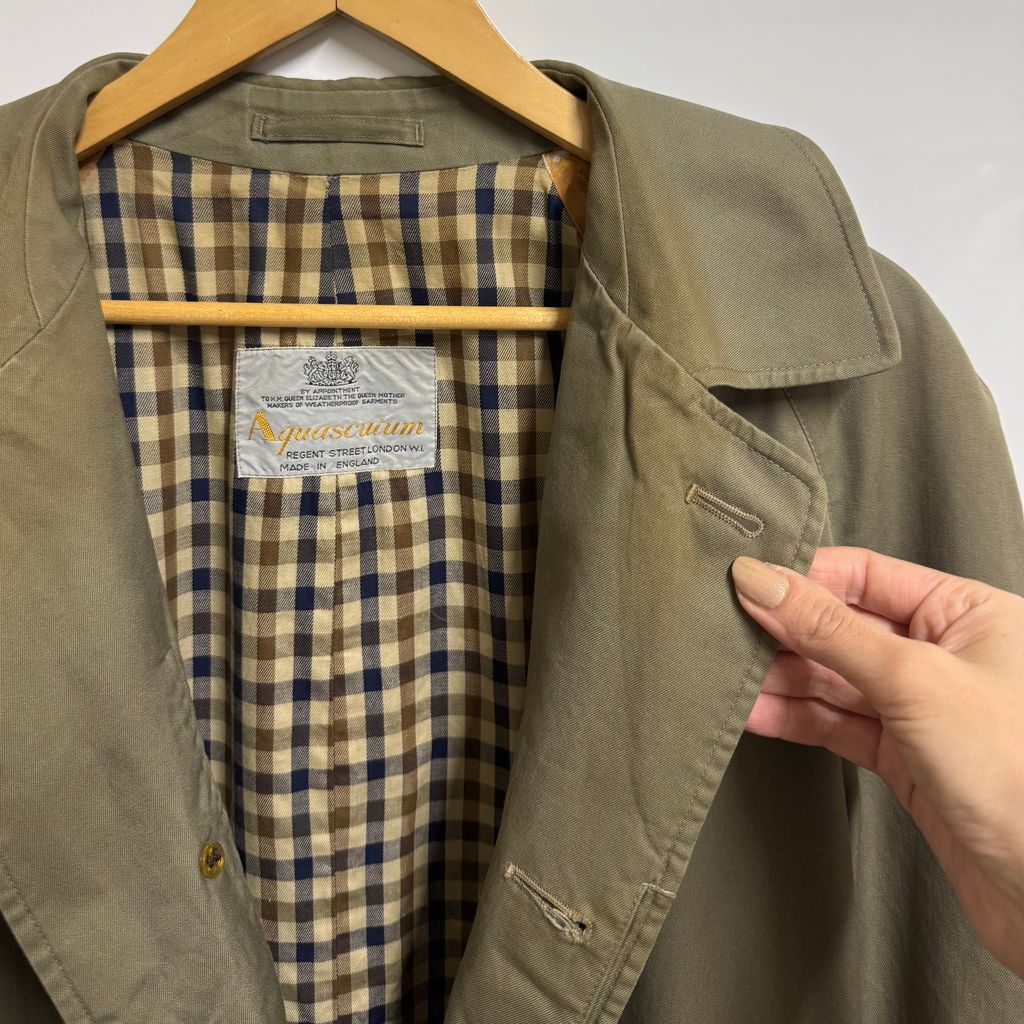 イギリス製 Aquascutum アクアスキュータム トレンチコート ステン