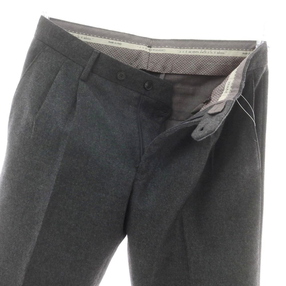 【美品】ジェルマーノサキソニースラックス48 チャコールグレー 美品】ジェルマーノサキソニースラックス48 チャコールグレー｜GERMANO