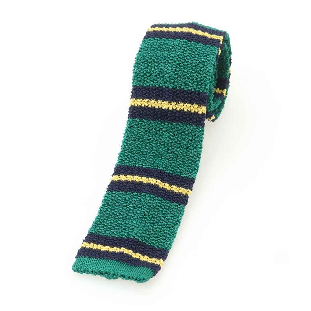 中古】アスコット ASCOT BEAMS F別注 シルク ボーダー柄 ニットタイ