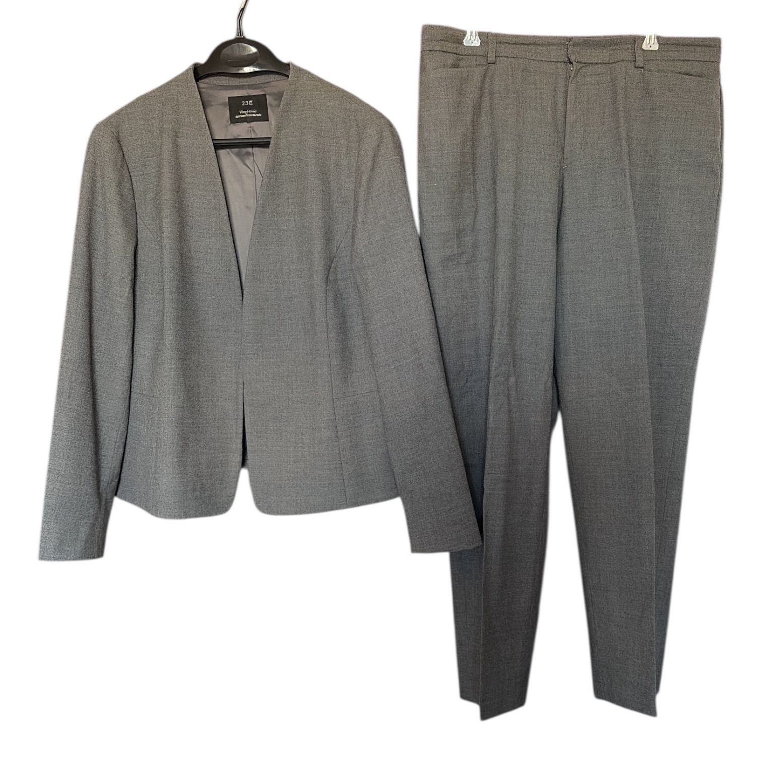 Z1662【大きいサイズ】23区 パンツスーツ ロングパンツ テーラード