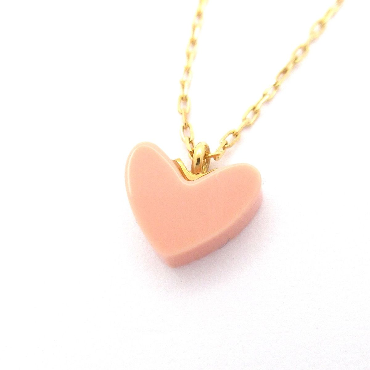 AHKAH(アーカー) ネックレス ティランハート K18YG×ピンク ハート