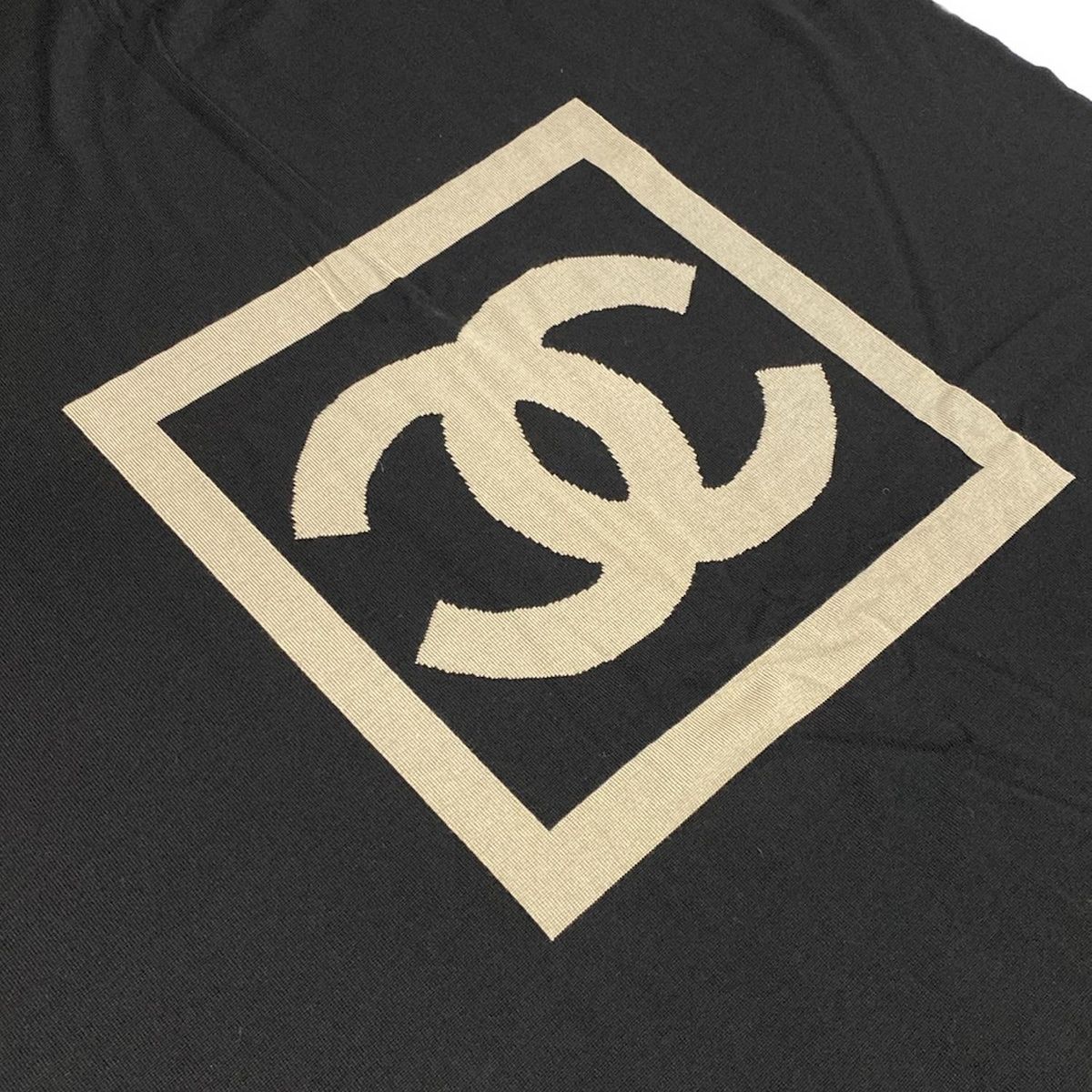 CHANEL(シャネル) ブランケット スポーツライン 黒×ベージュ 大判