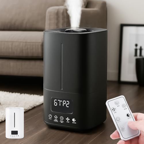 適湿キープ たっぷり5 L SKK 加湿器 5 ハイブリッド式 加熱 空焚き防止 卓上 タイマー機能 温度設定機能 リモコン タッチパネル 2 Way 給水 アロマトレイ 乾燥対策 日本企業 ブラック se