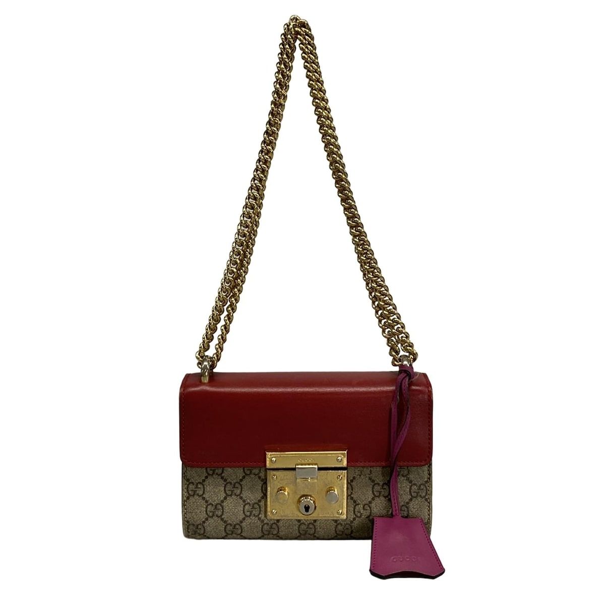 GUCCI(グッチ) ショルダーバッグ パドロック 409487 ベージュ×レッド