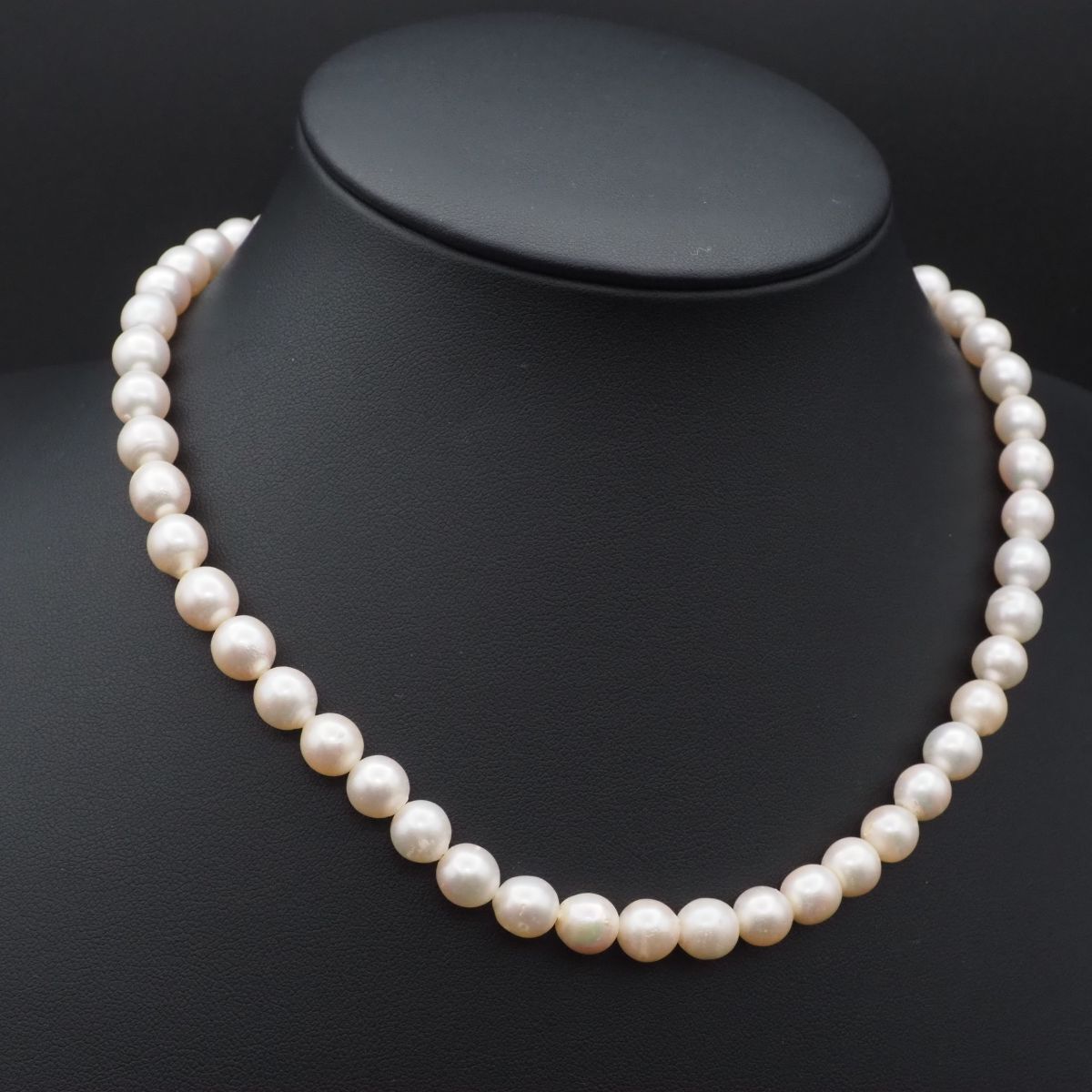 J890 本真珠 7.7mm珠 パール SILVER刻印 ネックレス デザイン