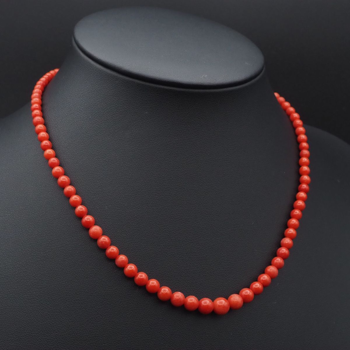 J858 赤珊瑚 サンゴ SILVER刻印 ネックレス デザイン シルバー 3月
