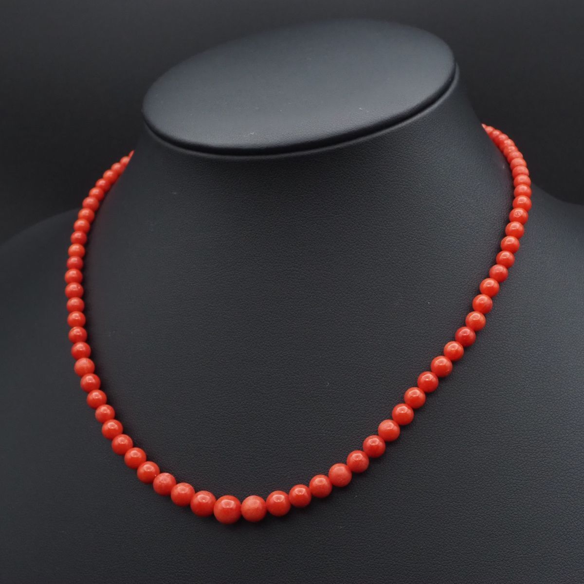 J858 赤珊瑚 サンゴ SILVER刻印 ネックレス デザイン シルバー 3月