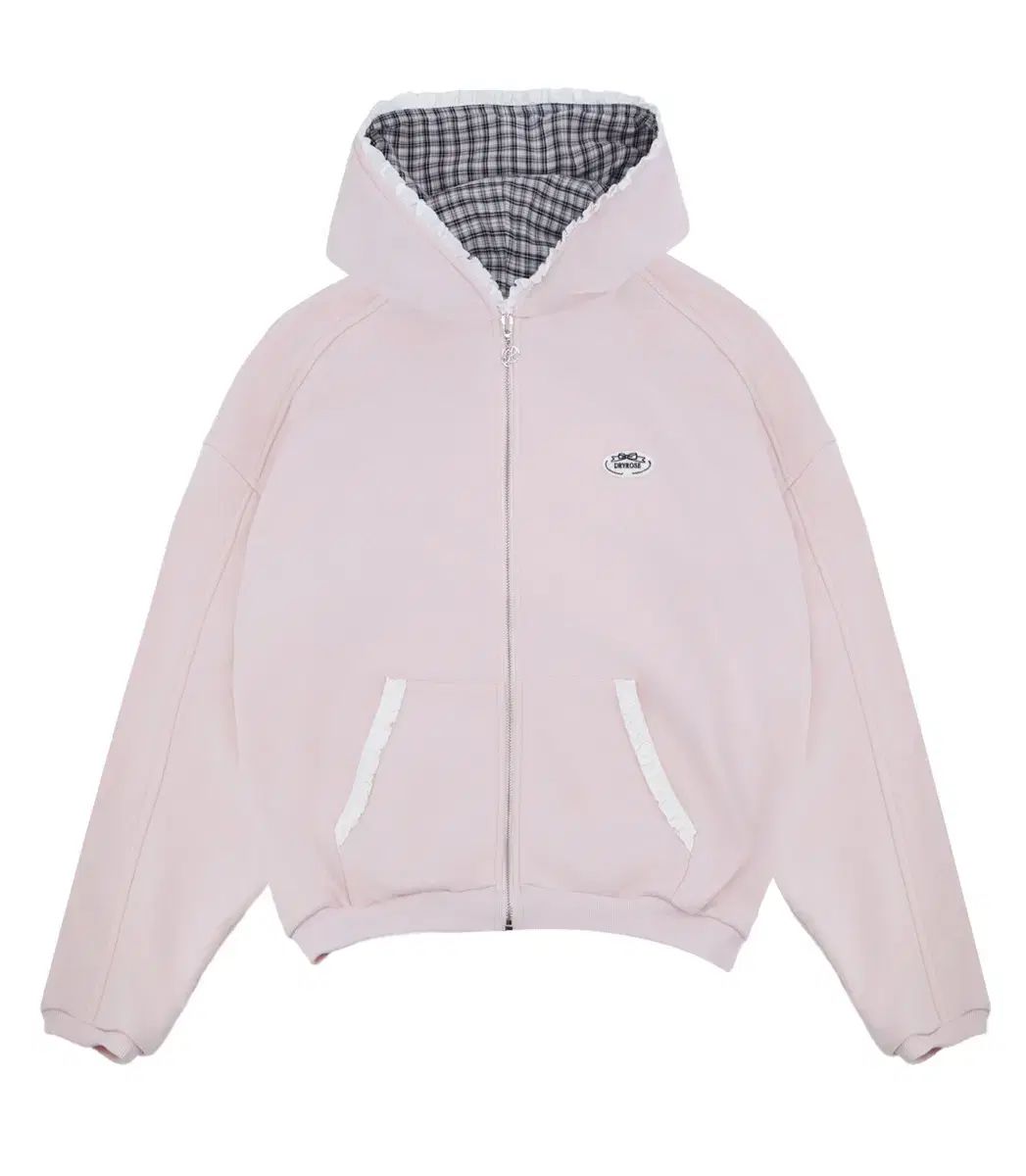 DRYROSE ビッグ リー リボン WHO フーディー ジップアップ ピンク