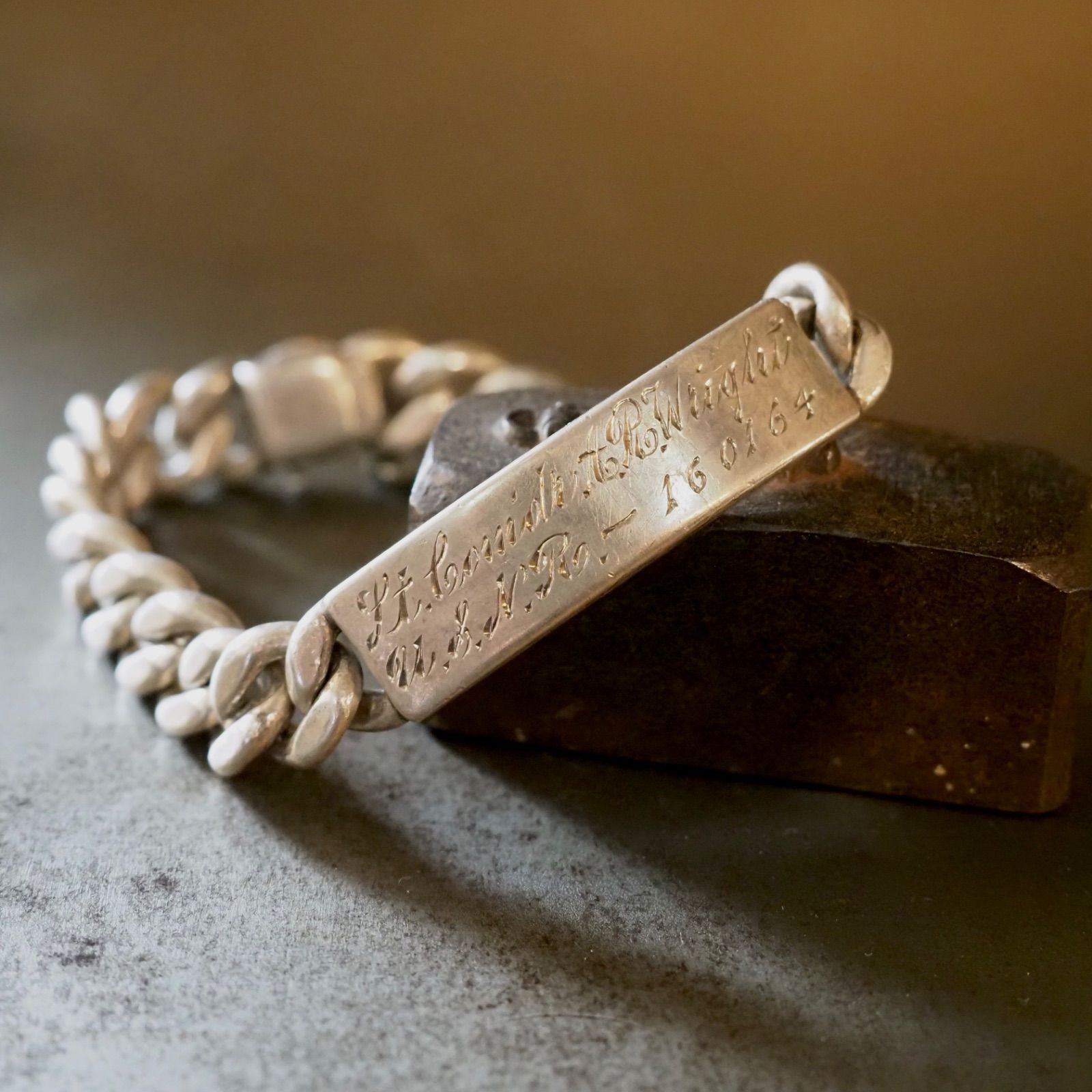 40 s U N R ID Bracelet NAPIER Sterling Silver Military NAVY ブレスレット ミリタリー