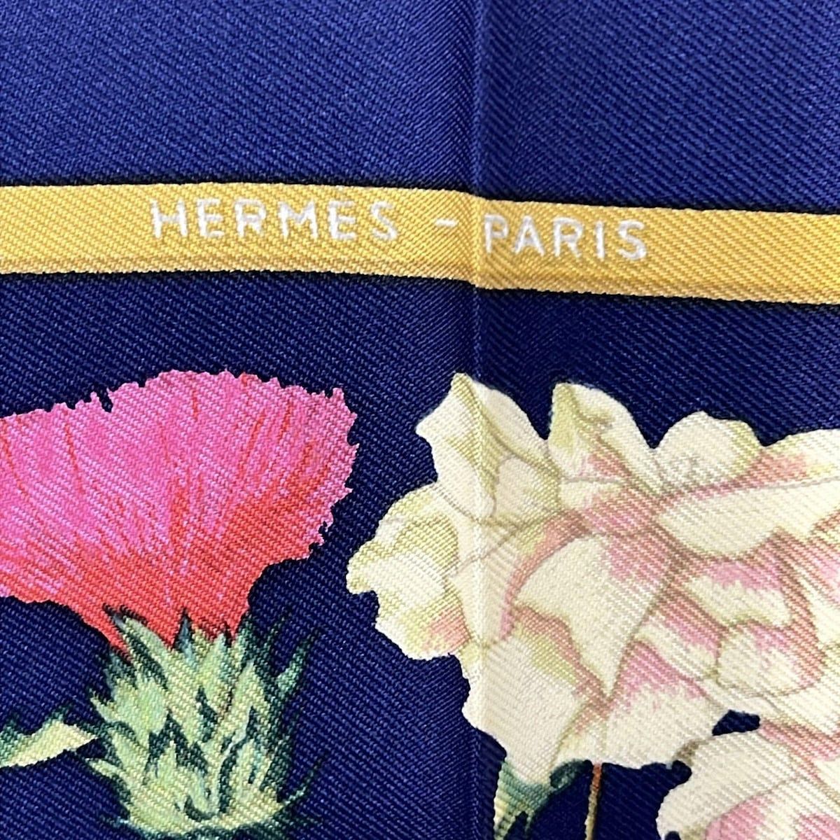 HERMES(エルメス) スカーフ美品 プチカレ ネイビー×ピンク×マルチ