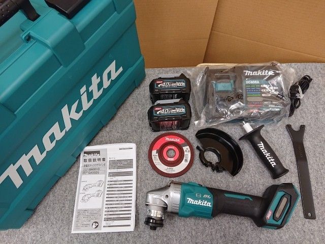 マキタ 125 mm 充電式ディスクグラインダ 40 Vmax バッテリ 充電器 ケース付 makita