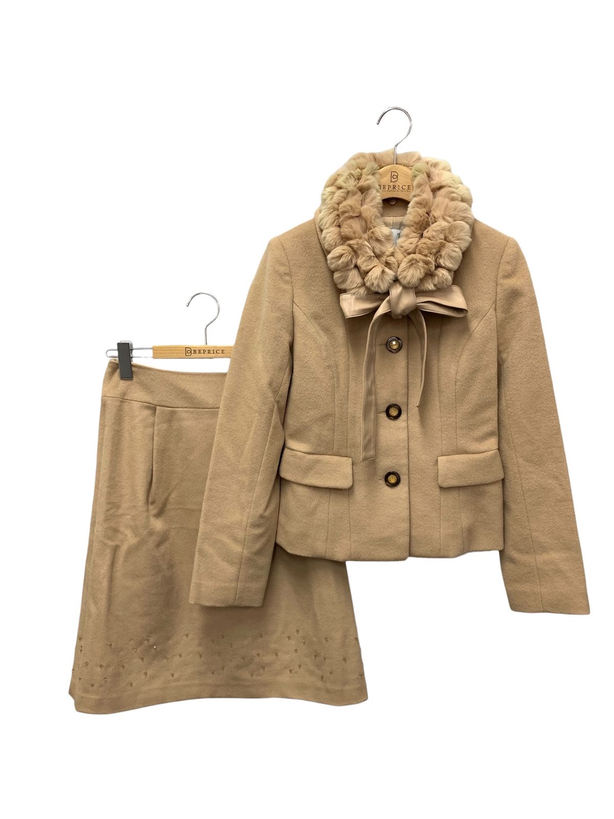 オースチンリード 1535 31526 セットアップ 36 ベージュ ウール ビジュー レッキスファー