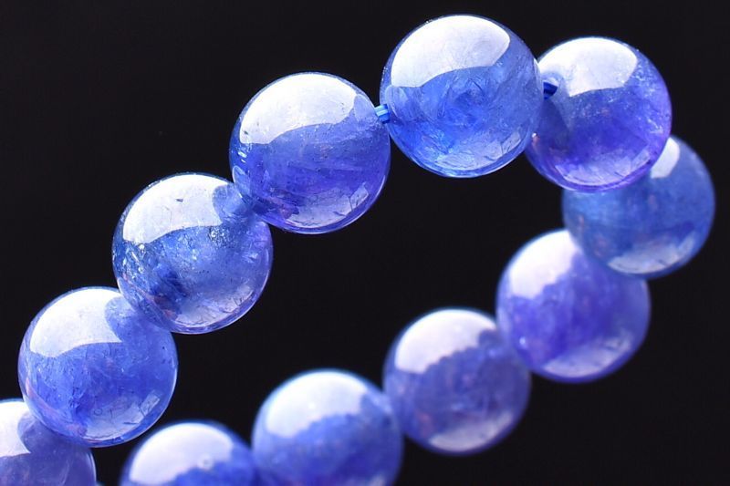 １点物 AA 群青色の結晶 タンザナイト 7 5 mm ブレスレット パワーストーン 天然石 _U 8260