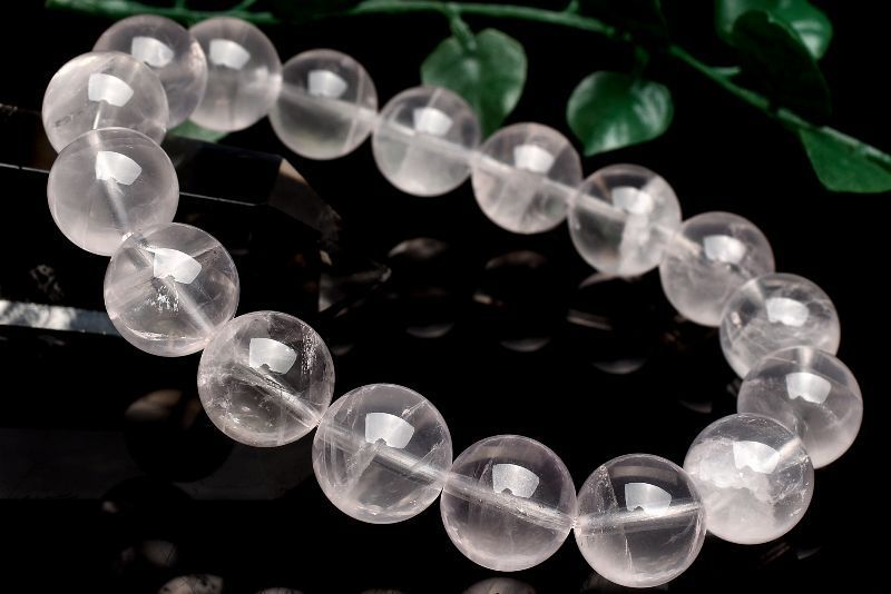 １点物 コロンビア産 ピンクレムリアンシードクリスタル 12 mm ブレスレット パワーストーン 天然石 _U 8270